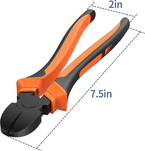 BOENFU Heavy Duty Wire Cutters, Comfort Grip Diagonal Cutting Pliers for Crafting and Floral Wire, 7.5 Inches