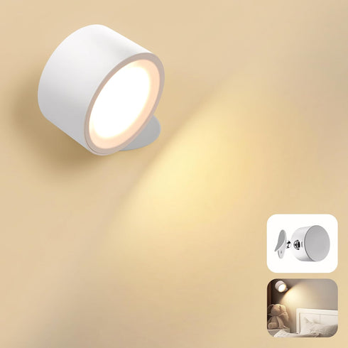 LED Wall Mounted Lamps, Battery Operated Rechargeable Wall Lights, 3CCT & Dimmable,