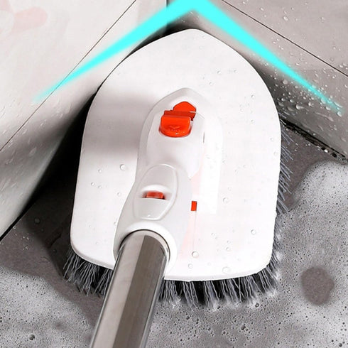 Versatile Floor and Grout Cleaning Brush with Extendable Handle and Replaceable Pads