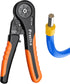 Preciva Hexagonal Ferrule Crimping Tool, AWG 28-7 Adjustable Ratcheting Wire Crimping Plier