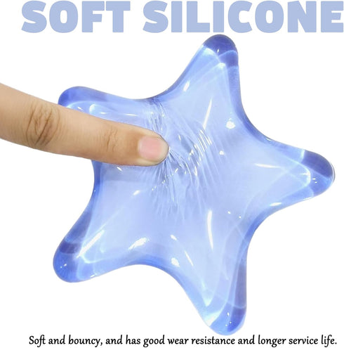 Elbow Gel Wrist Rest for Keyboard and Mouse Transparent Blue Sea Star Pad Cushion Ergonomic Cute Clear Cool Mouse Wrist