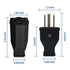 3 Prong NEMA 5-15P Power Adapter Replacement Plug, 3-Pin 15A 125V Male Rewirable Plug (2 Pcs, Black)