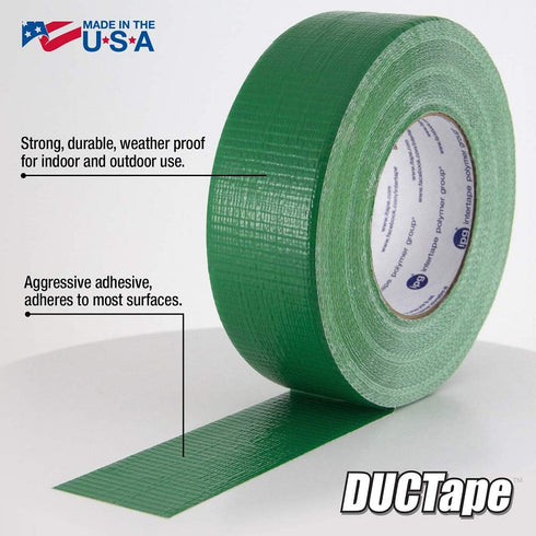 IPG JobSite DUCTape, Colored Duct Tape, 1.88" x 20 yd, Green