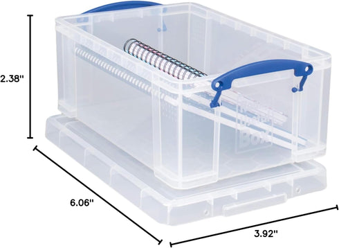 Really Useful Plastic Storage Box, 9 Litre, Clear