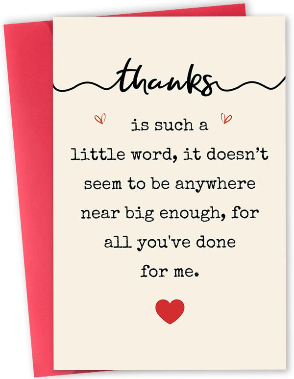 Beixian Sweet Thank You Card for Love People, Thank You Cards With Envelope