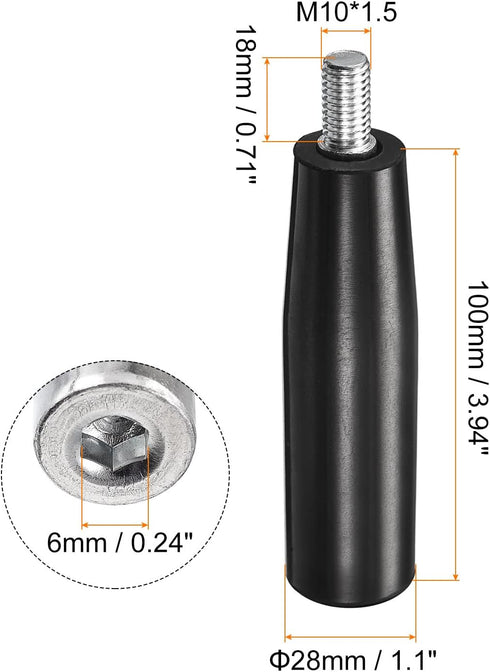 uxcell Revolving Handle Grip, 1Pcs M10x100mm(DxL) Threaded Handwheel Screw Knobs Crank Handle for Industry Lathe Milling Machine by uxcell