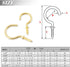 120Pcs Metal Screw-in Ceiling Hooks Kit, 6 Sizes, Gold Self-Tapping Cup Hooks for Home/Workplace/Office