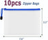 AUSTARK 10 Pcs Zipper File Bags, Waterproof Plastic Mesh Pouch for Office School, B6 Size 7.6''x5.3'', White and Blue