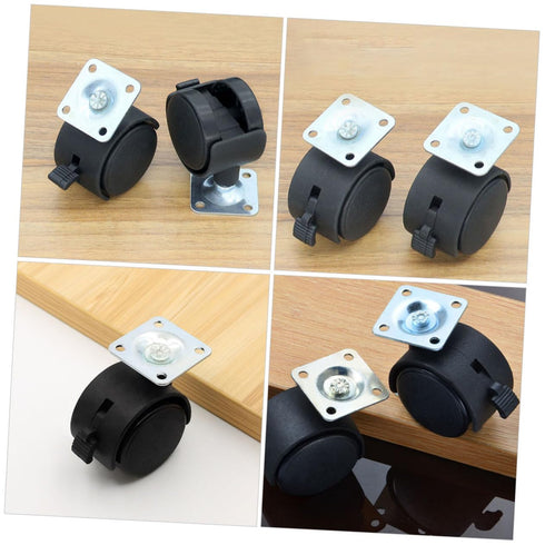 8pcs 1.5 Inch Gadpiparty Nylon Caster Wheels Brake Replacement Casters for Office Chairs Furniture Rolling and Cart