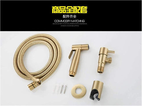 IJPDXOLBQ ToiletSprayer Brushed Gold Angle Valve Faucet Sprayer Full Pressure and Leakproof HandheldToilet Sprayer