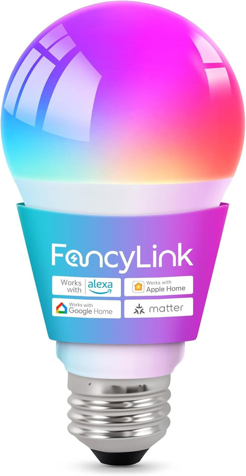 Matter Smart Light Bulbs, Color Changing Light Bulb, hub Required, A19 60W,2.4Ghz