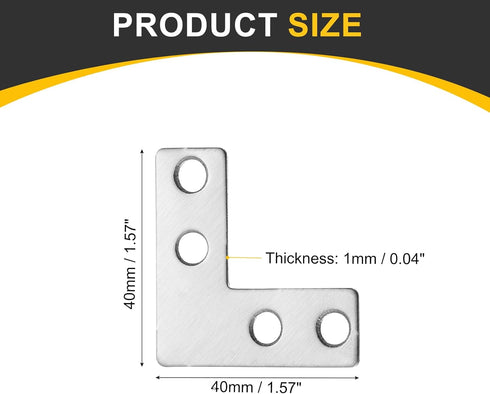 4Pcs 1.57"x1.57" (40x40mm, uxcell L-Shaped Brackets Corner Brace, Corner Bracket Shelf Bracket Right Angle Brackets