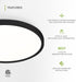 12" 5CCT, Dimmable, 24W 1900LM 2700-6000K 120V ASD LED Round Flush Mount Ceiling Light Fixture, Low Profile Surface