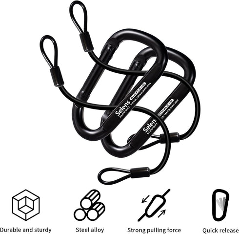 Selens Electrical Tape Holder for Gaffers Tape, Quick Lock Steel Clip Snap Hooks with 15" Hanging Rope for Photography, Film, Stage and Television Production Carrying Tools