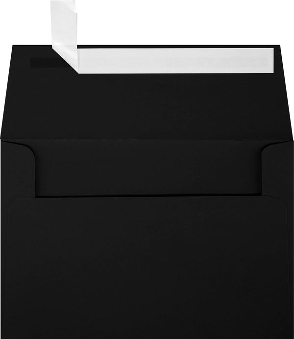 LUXPaper A4 Invitation Envelopes | Peel & Press | Midnight Black | 4 1/4" x 6 1/4" | 80lb. Text | 50 Qty