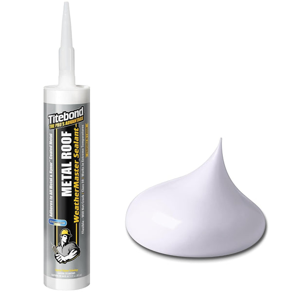 Titebond WeatherMaster Metal Roof Sealant 61031, White, 10.1-Oz