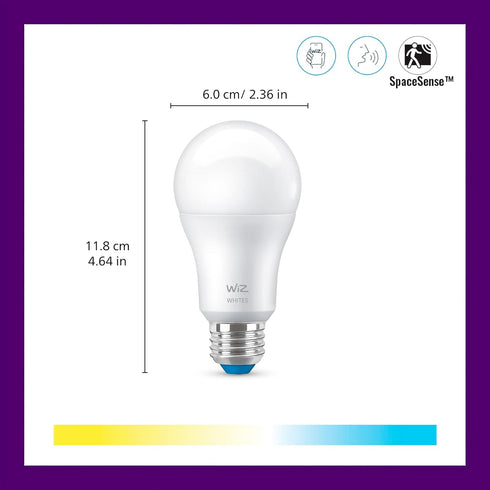 100W A19 Bulbs E26 Bulb WiZ Connected LED Smart Light Tunable White - Connects to Your Wi-Fi - Smart - Control