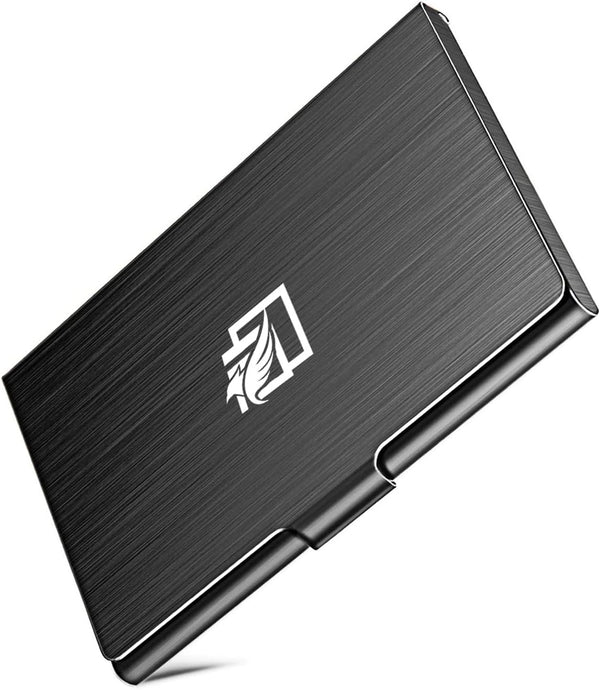 Business Card Holder: Slim Metal Case for Men & Women, Professional Stainless Steel Card Holders with Gift Box Set
