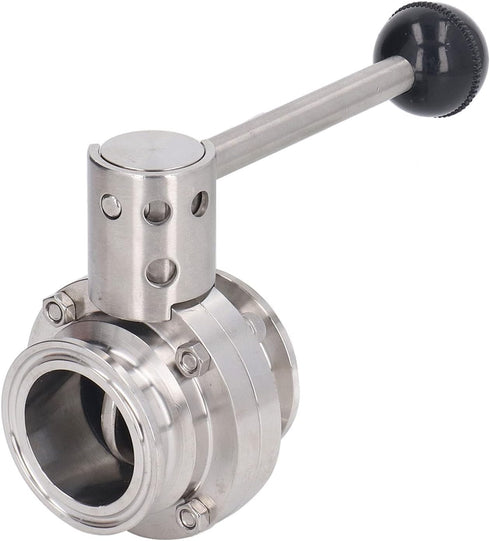Thonlai 304 (45mm 1.8in Sanitary Butterfly Valve Clamp Valve Stainless Steel with Quick Clamping Collar