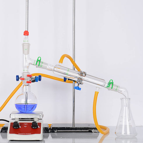 Single Neck 1 Neck Glass Lab Flat Bottom Boiling Flask, 250 ml, 24/40 Standard Taper Outer Joint