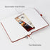 Lined Journal Notebook, Hardcover, 216 Pages, A5 College Ruled, 100gsm Thick Paper, Pen Loop, Inner Pocket, Pink