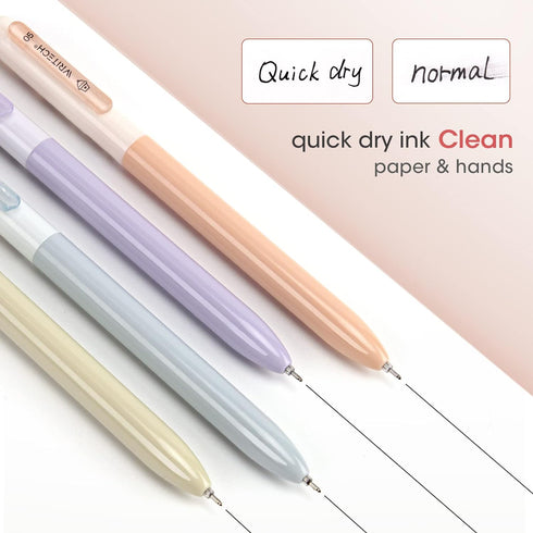 WRITECH Gel Pens Fine Point 0.5mm, Silent Retractable Extra Fine Needle Point, 8ct for Journaling, Drawing, Notetaking.