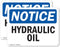 (2 Pack) Hydraulic Oil OSHA Notice Sign 10 Inch X 7 Inch Plastic Sign, Weather Resistant for Workplace and Construction