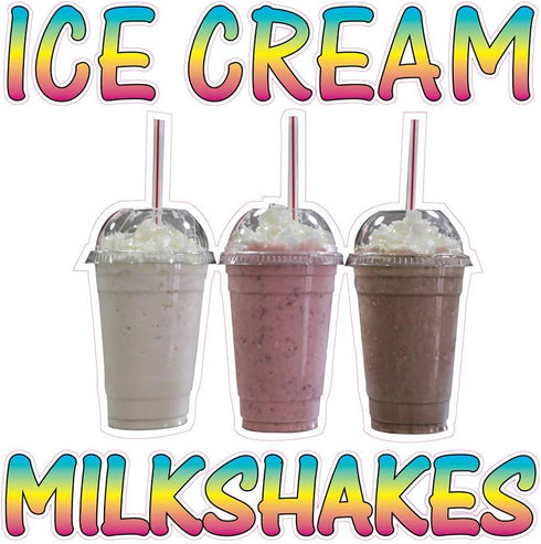 Sign Destination Die-Cut Sticker Multiple Sizes Ice Cream Milk Shekes Retail Ice Cream Milk