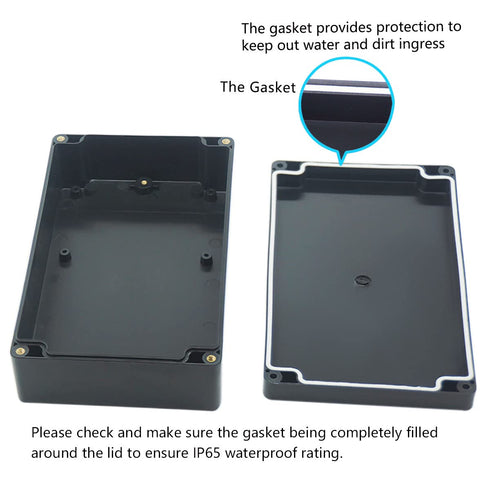 Zulkit Junction Box IP65 Waterproof Dustproof ABS Plastic Electrical Boxes, Black 7.9 x 4.7 x 2.2 inch (Pack of 2)
