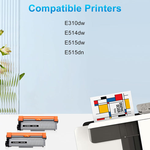 Dell E310 E310dw Toner Cartridge Replacement, Compatible for Dell E310dw E515dw E514dw E515dn Laser Printer (2 Black)
