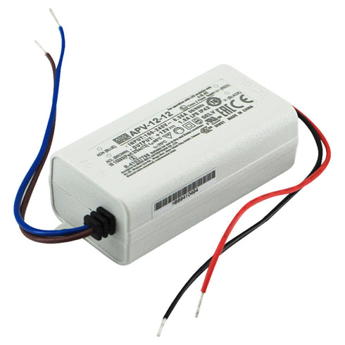 DineDeck APV-12-12 12W 12V 1A Single Output AC/DC Switching Power Supply - Universal Input, Compact Design - Ideal