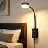 NOVCAND 5 Dimmable LED Wall Mounted Reading Light for Bed, Flexible Gooseneck Book Light for Wall Bedside Lamp