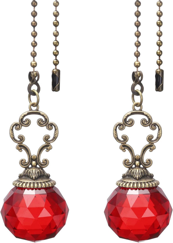PATIKIL Ceiling Fan Pull Chain, 2 Pack 12" Decorative Crystal Pendant Chain