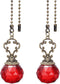 PATIKIL Ceiling Fan Pull Chain, 2 Pack 12" Decorative Crystal Pendant Chain
