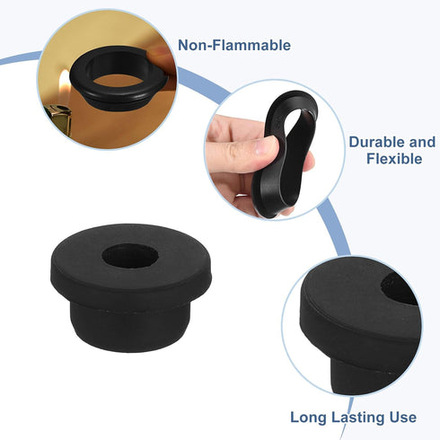 4Pcs Grommets 21mm 12mm Grommet uxcell Rubber Drill Hole, ID Hole Top Hat Black Silicone Rubber Hole Plug Gasket