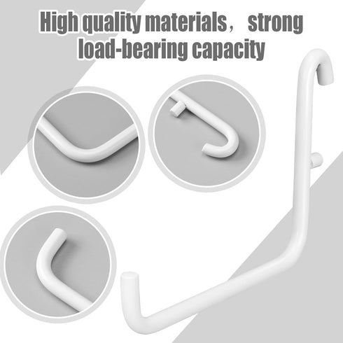 12 Pcs Pegboard Hooks, 6 x 9.5 Centimeters, Compatible with IKEA Skadis Pegboard, Waterproof Metal Storage Tool