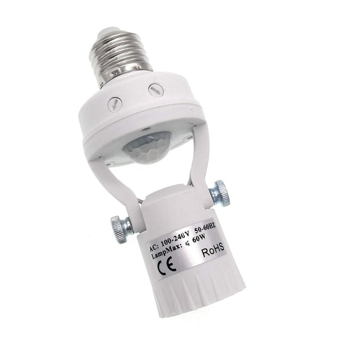 TWDRTDD Motion Sensor Light Socket,PIR Motion E26 Screw Bulb Adapter, Auto On/Off