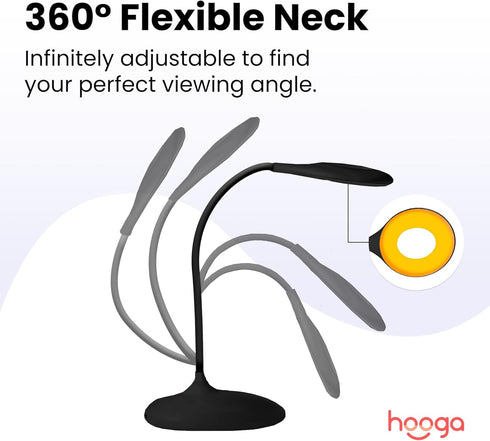 3 1600K, 4000K, Dimmable, hooga Desk Lamp, Blue Light Blocking, Modes: Amber Red, Full-Spectrum Rechargeable, Eye