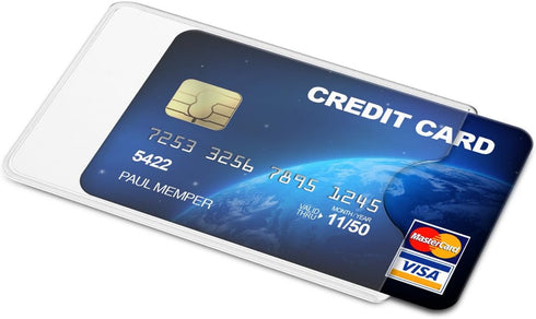 kwmobile Transparent ID Holders - 10 Pieces Credit Card Sleeves