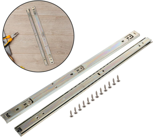 2pcs POPETPOP Heavy Duty Keyboard Drawer Slide Bearings Full Extension for Furniture and Bedside Cabinets Construction