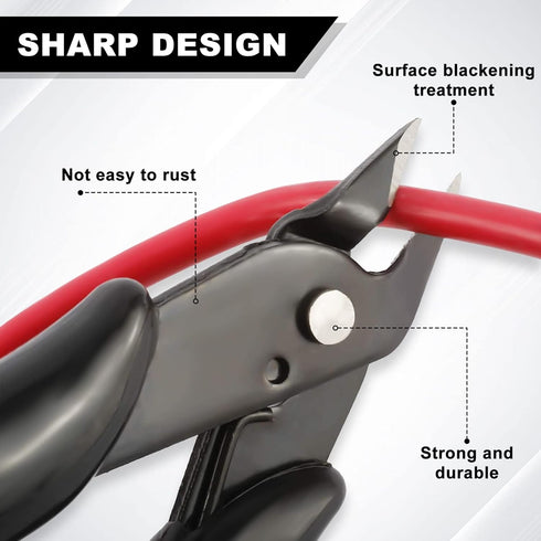 YaeCCC 10 Pack Wire Cutters - Black Diagonal Cutting Pliers for Electronic, Model, Jewelry Making