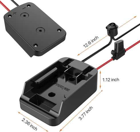 Ensayeer 20V 12 Lights,2 Pack Power Wheel Adapter with Fuse&Switch, Secure Battery Adapter for MAX Lithium Battery
