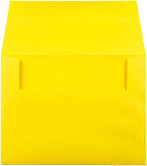 JAM PAPER A2 Colored Invitation Envelopes - 4 3/8 x 5 3/4 - Yellow Recycled - 50/Pack by JAM Paper
