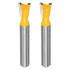 HARFINGTON 2pcs Dovetail Router Bit 5/16" Diameter 1/4" Shank Tungsten Carbide 14