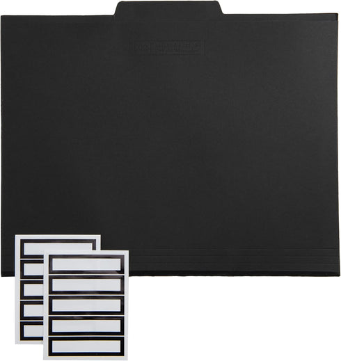 russell+hazel File Folders, Black Office Supplies with Labels, 11.75" x 9.75", 12 Count