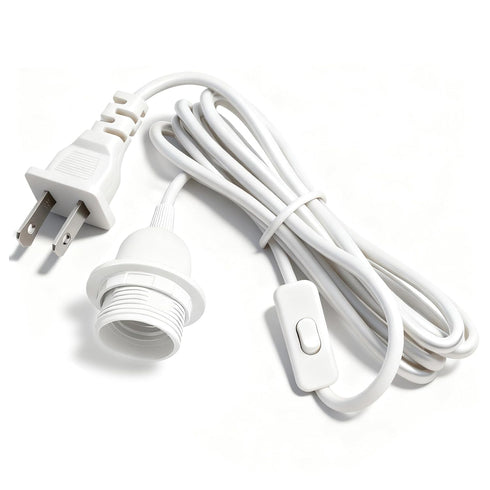 16Ft Pendant Light Kit, White Plug in Hanging Lantern Cord Cable E26