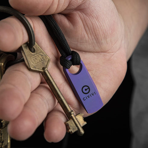 1.70" C21030-2 CIVIVI Mini Titanium Pry Bar, Overall Ti-Bar EDC keychain Multi-Tool, Designed by Ostap Hel (Purple)