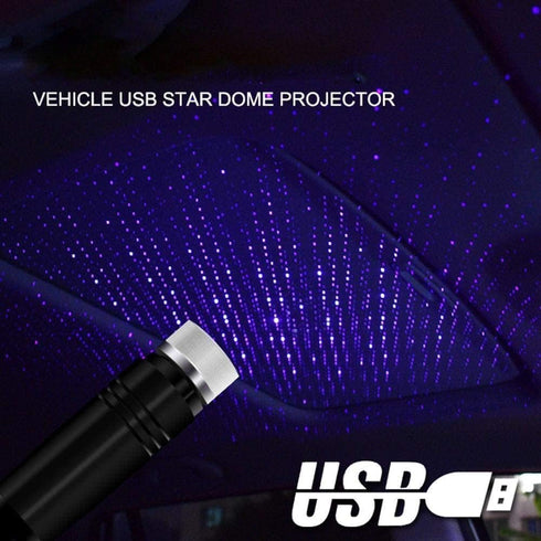 Mini Led Star Projector Night Light, Adjustable USB Romantic Auto Roof Ceiling Lamp for Car, Bedroom, Party, Violet Blue