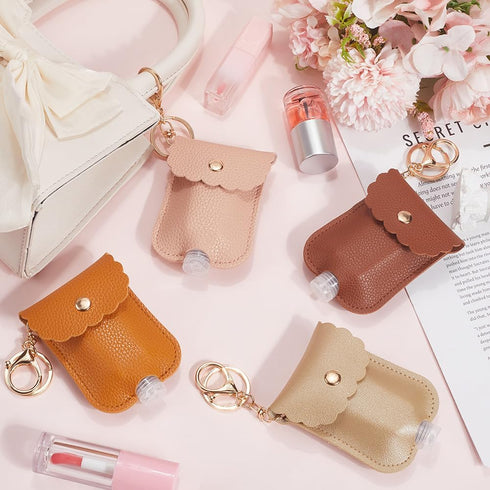 4 Colors Hand Sanitizer Holder Hand Sanitizer Case Keychain Bulk Pink Brown Yellow Small Portable Empty Bottle