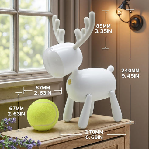 ANJOGIFT Dimmable LED Kids Night Light Cute Reindeer Elk Lamp-USB Rechargeable, Color Temperature and Brightness